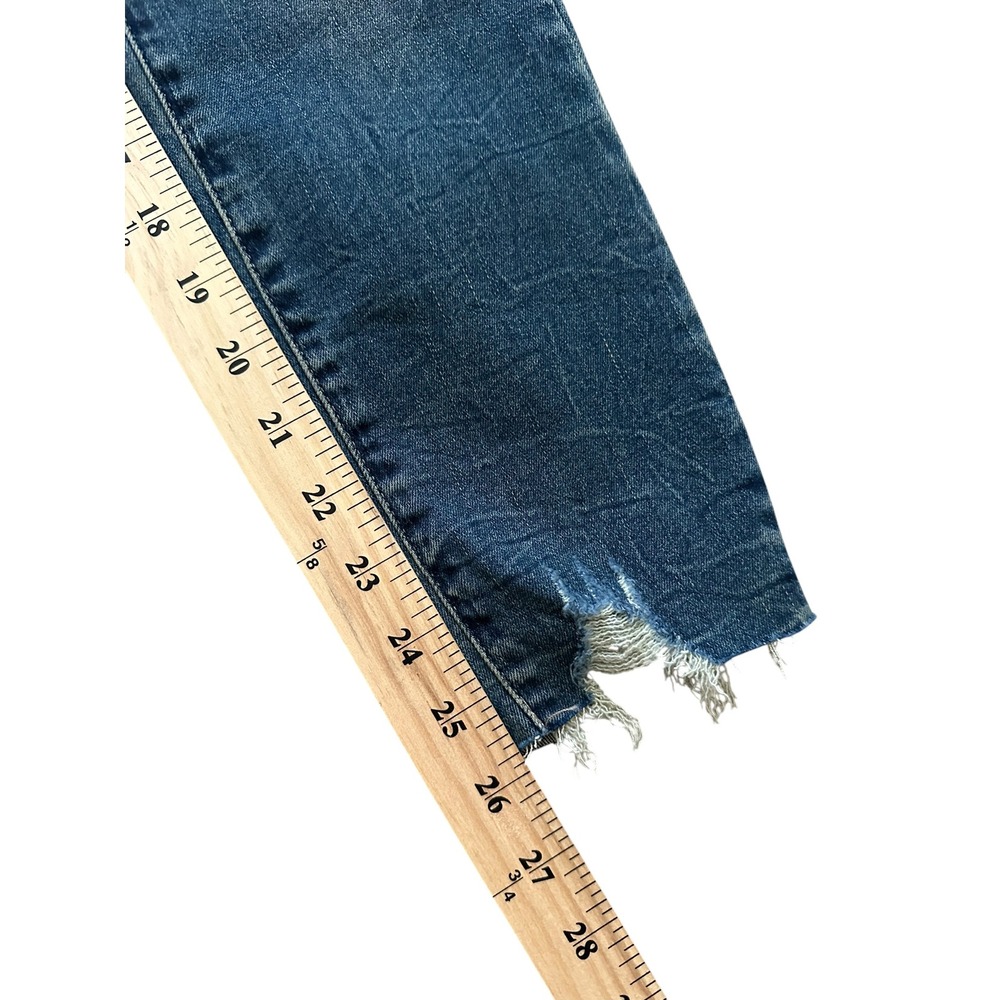 NWT Lucky Brand Ava Skinny Distressed Ankle Jeans Medium Wash Raw Hem Size 4/27 - Picture 7 of 9
